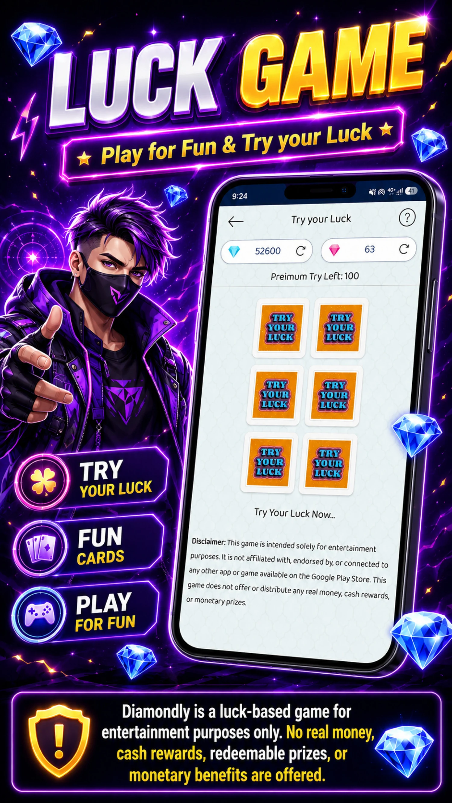Diamondly: Play Win FFDiamonds screenshot