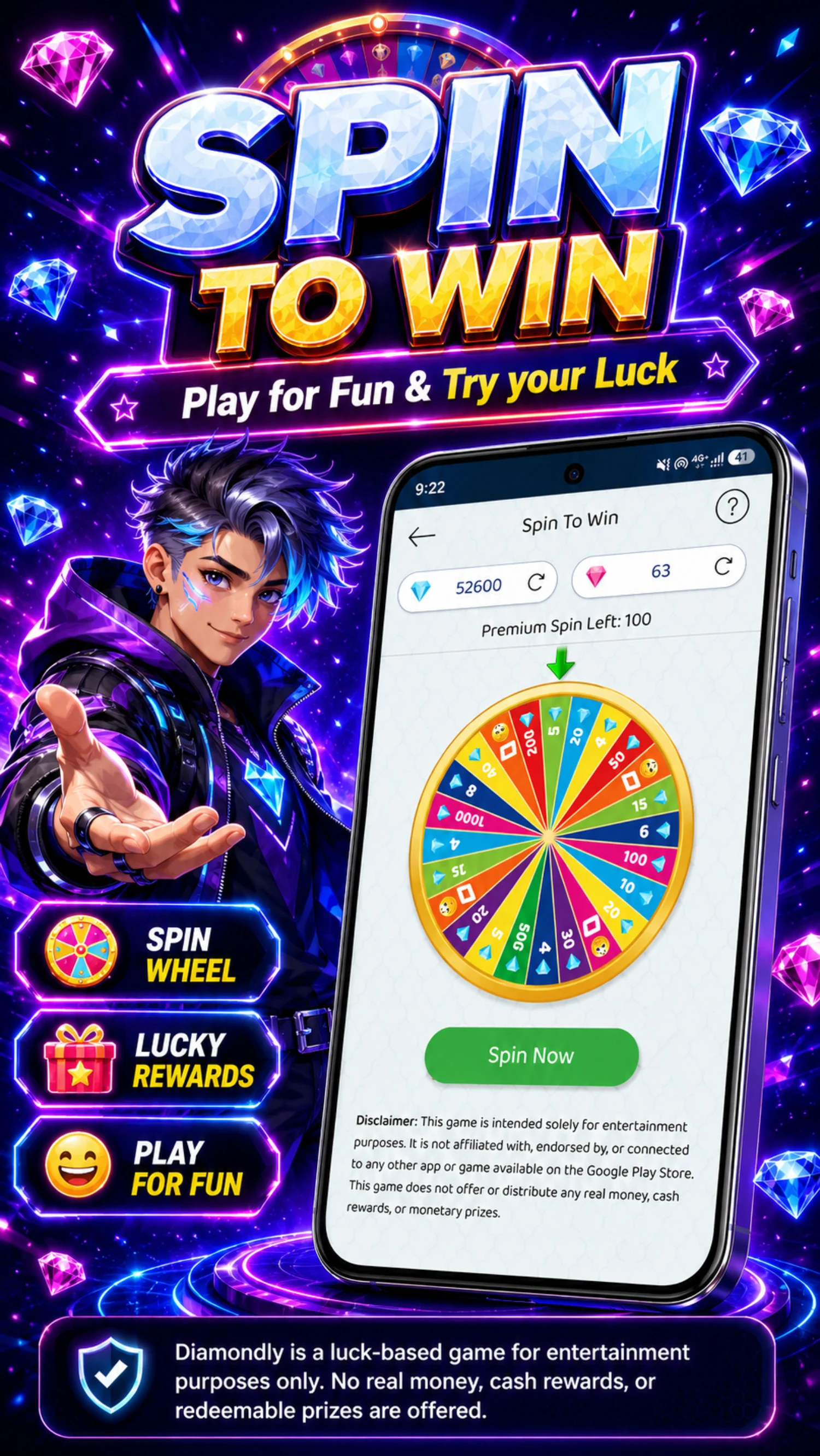 Diamondly: Play Win FFDiamonds screenshot